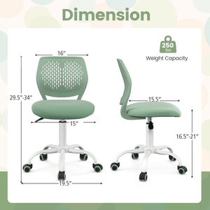 Ergonomic Children Study Chair with Adjustable Height-Green view 4
