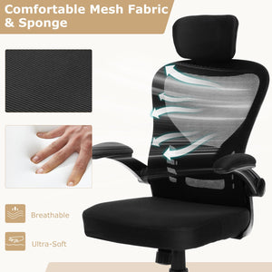 Ergonomic Mesh Office Chair with Adjustable Height for Home Office-Black view 8
