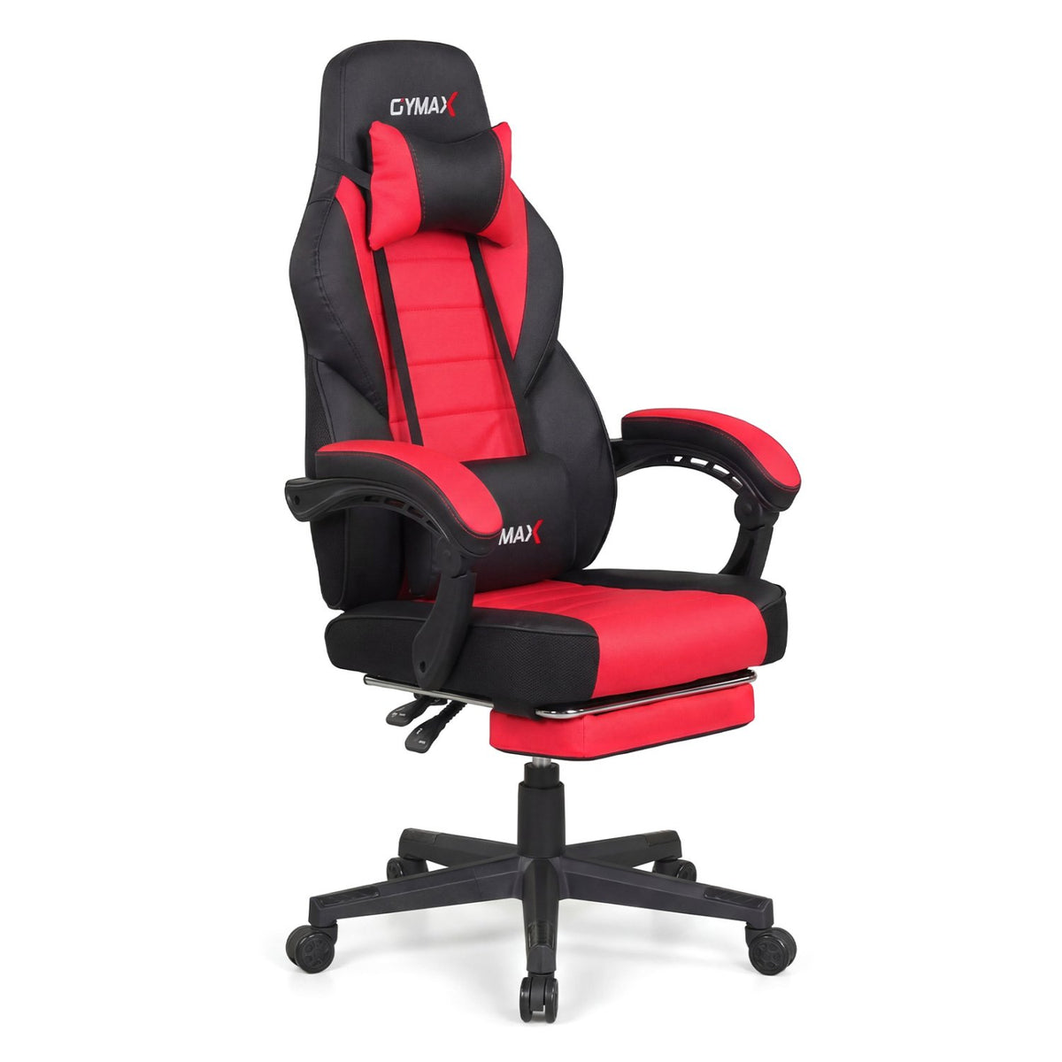 Ergonomic Video Game Chair with Headrest and Reclining Backrest-Red view 4