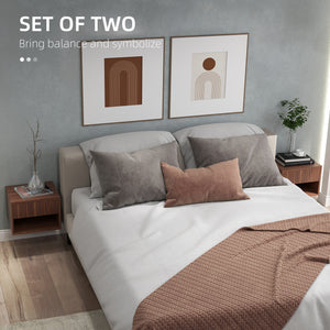 Floating Nightstand Set of 2, Wall Mounted Bedside Table with Drawer for Bedroom Black – view 10