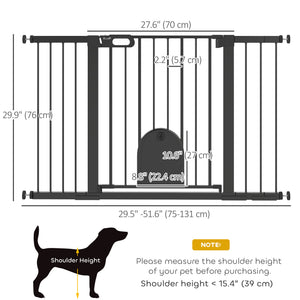 30"-52" Extra Wide Pet Gate Barrier with Small Door, 30"H Dog Gate with Safety Gate Barrier – view 11