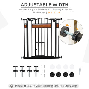 29.1''-31.5'' Extra Wide Dog Gate with Cat Door, 30"H Stair Gate with Extension, Wall Cups, Pressure Fit – view 5