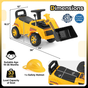 Excavator Digger Toy with Adjustable Bucket-Yellow view 3