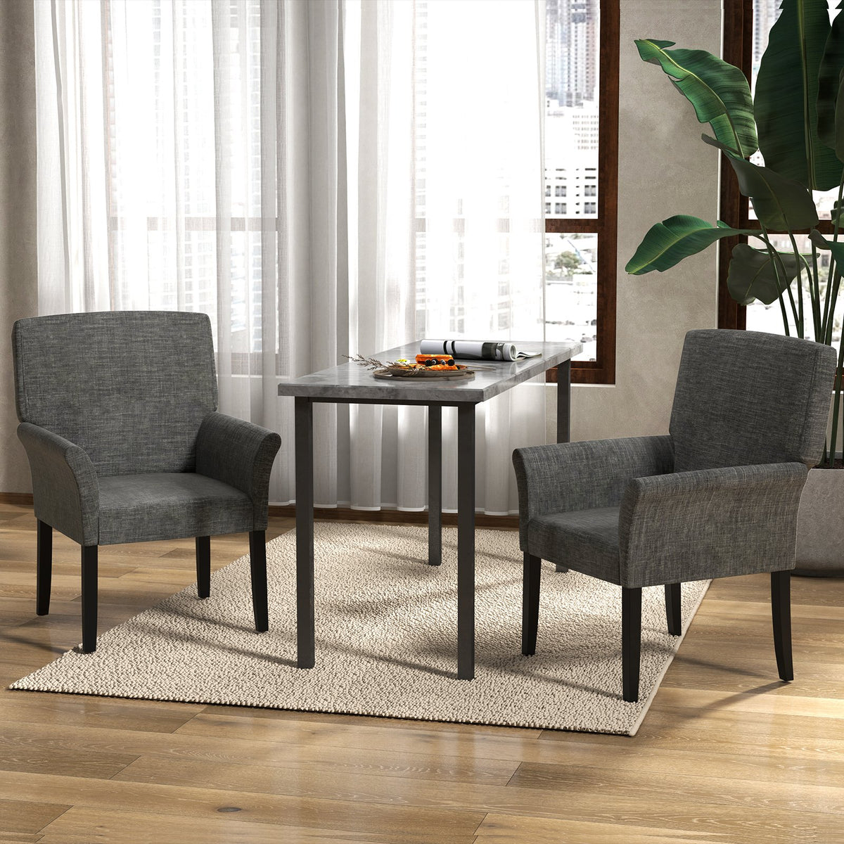 Executive Guest Chair Reception Waiting Room Arm Chair-Gray view 3