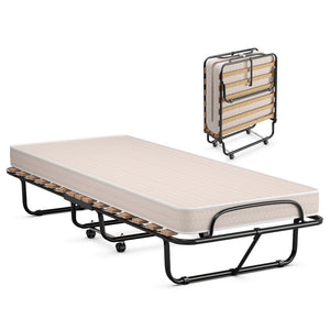 75 x 31.5 Inch Folding Guest Bed with Memory Foam Mattress for Adult view 4