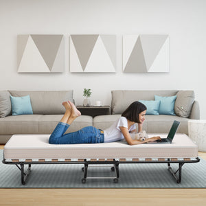 75 x 31.5 Inch Folding Guest Bed with Memory Foam Mattress for Adult view 6