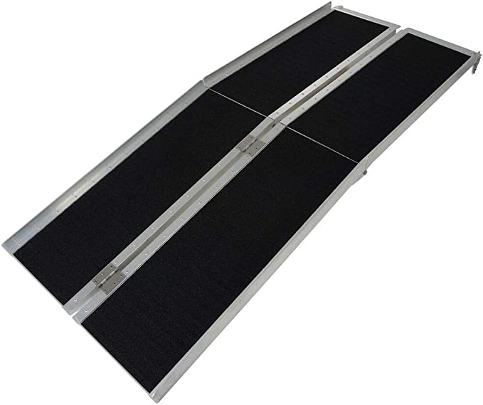 EZee Life EZ6RGT 6 ft Portable Wheelchair Ramp, 600 lb, Grip Tape & Side Rails