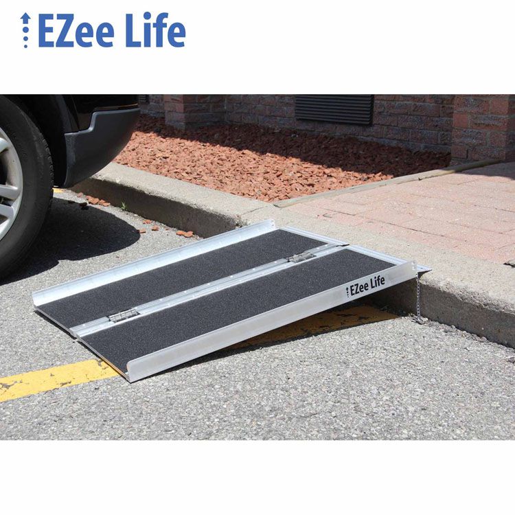 EZee Life EZ3GT 3 ft Single-Fold Wheelchair Ramp, Grip Tape, 600 lb
