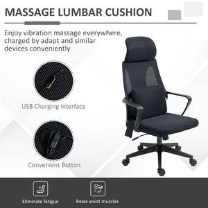 Office Chair High Back, Ergonomic Mesh Computer Chair Executive Task Chair with Massage Lumbar Support & Headrest Rocking