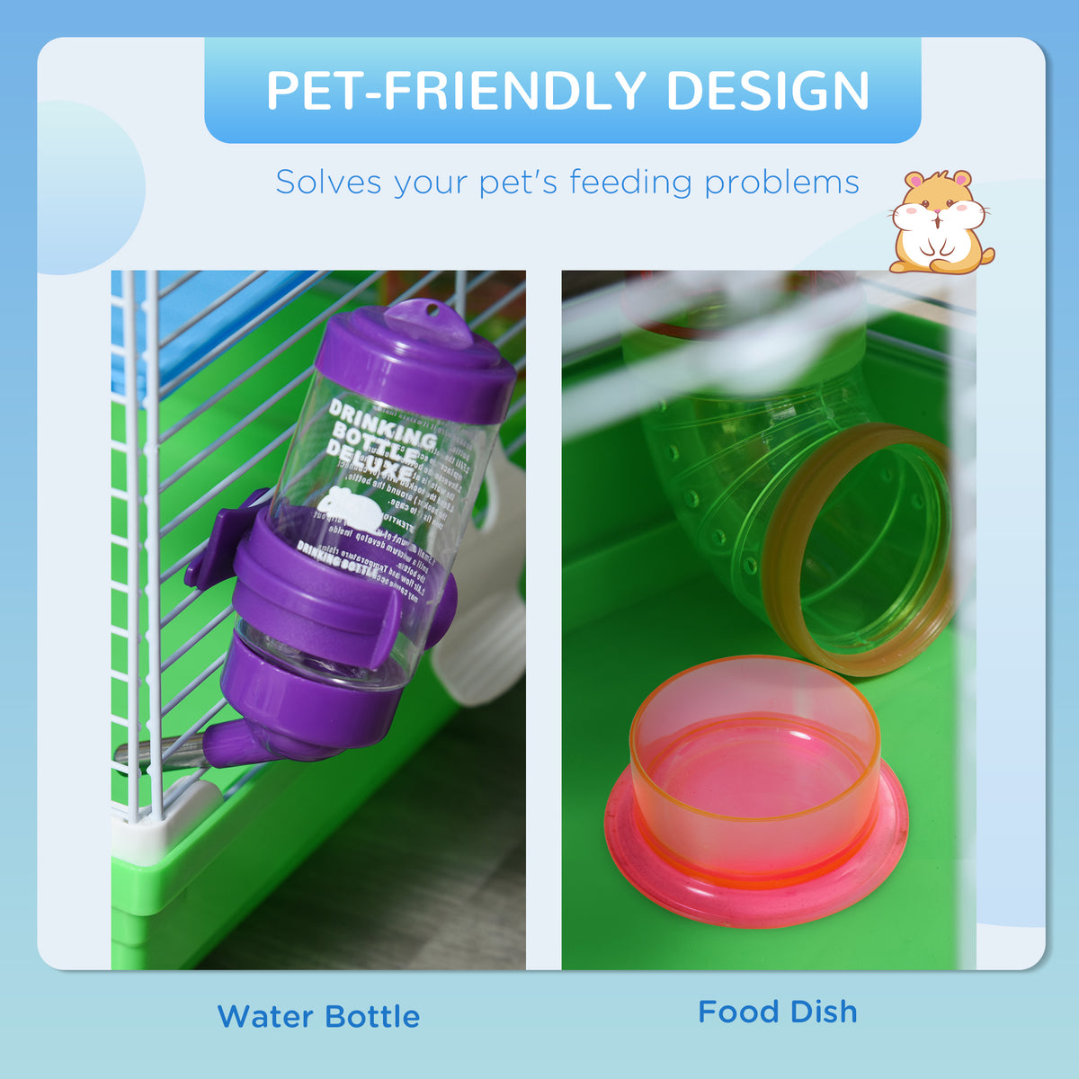 5 Tiers Hamster Cage Portable with Exercise Wheels Play Tube Water Bottle Dishes House Ladder for Gerbils – view 6
