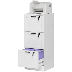 Vertical Filing Cabinet with 2 Drawers, Lock, File Cabinet for Home Office, A4 and Letter Size Files, White – view 15