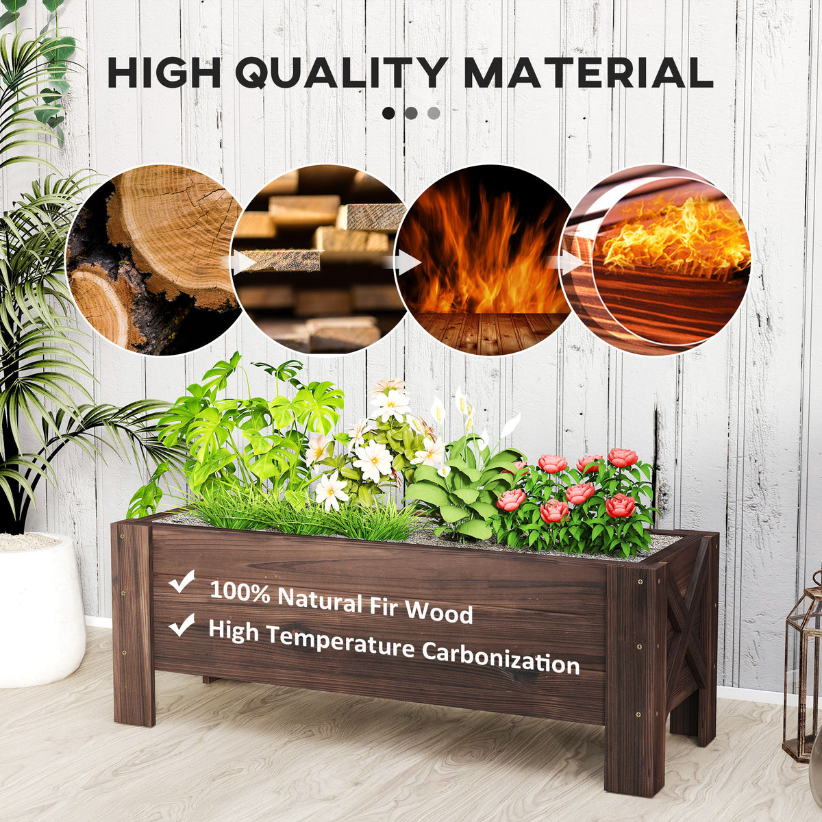 3.3 x 1.2 x 1.2 ft Garden Raised Bed Planter Grow Containers for Outdoor Patio Plant Flower Vegetable Pot – view 4