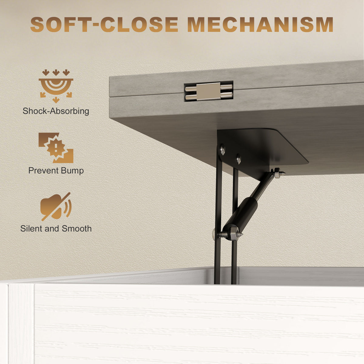 Modern Coffee Table, Lift Top Center Table with Fabric Drawers and Hidden Storage for Living Room – view 12