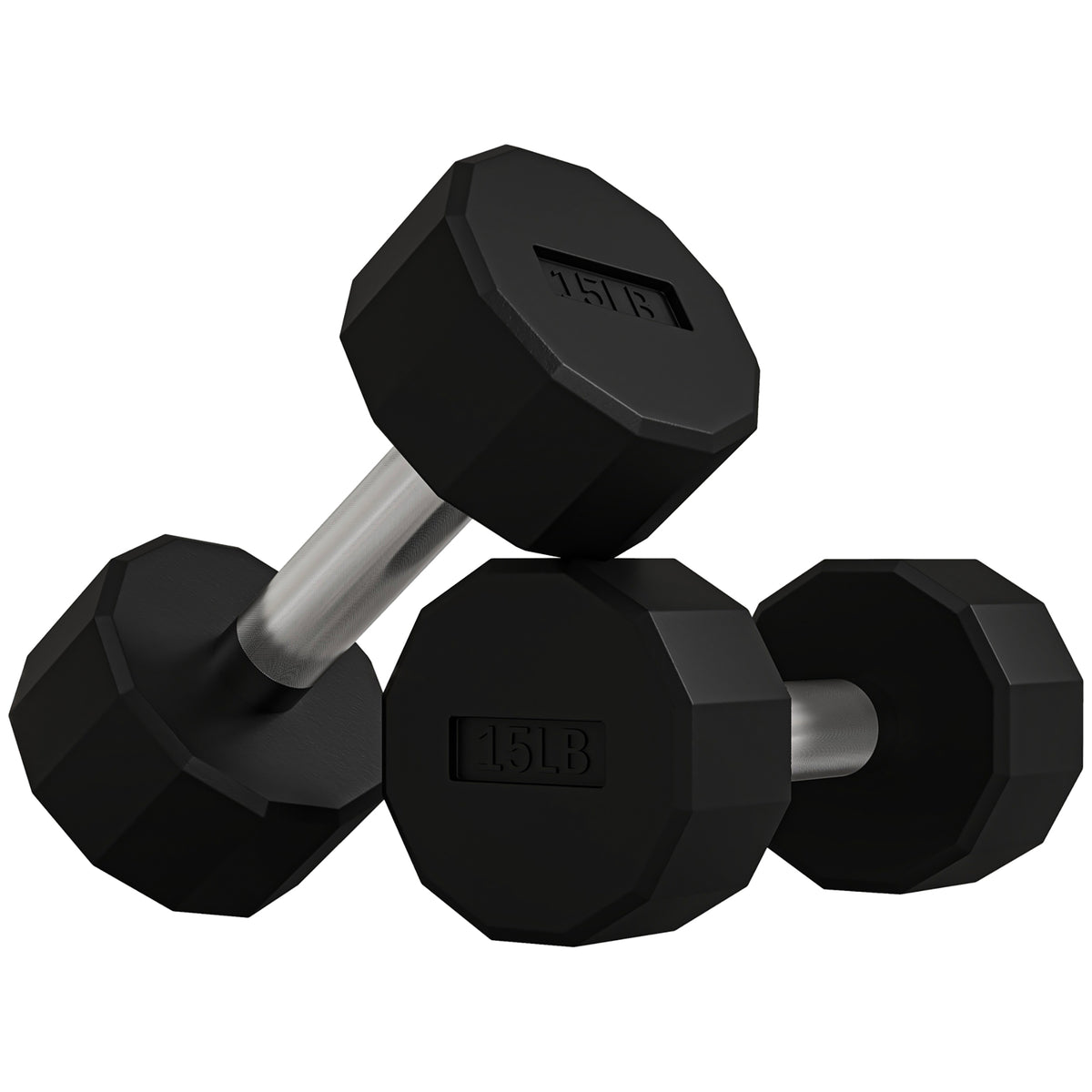 Soozier 2 x 10lbs Dumbbells Set with Non-Slip Grip, Rubber Covered Weights for Men Women Home Gym Workout