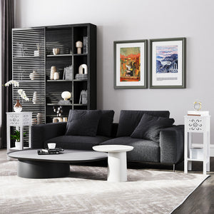 Nightstand Set of 2 with Drawer and Open Storage Shelf Black – view 14