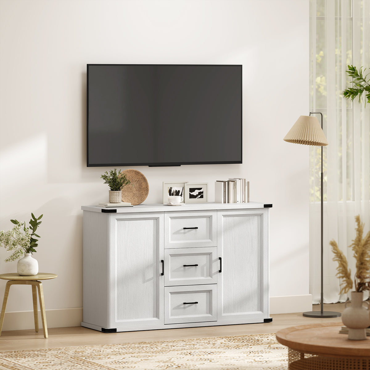 Sideboard with 3 Drawers and 2 Doors, 47" Buffet Cabinet with Adjustable Shelves for Kitchen – view 13