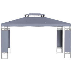 10' x 13' Outdoor Gazebo, Double Roof Patio Gazebo Canopy Shelter with Screen Decorate Corner Frame, White – view 13