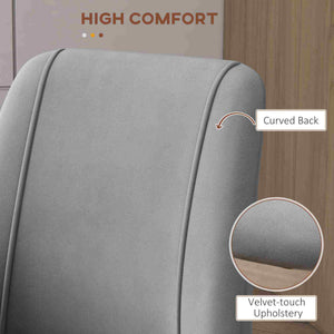 Upholstered Dining Chairs Set of 4, Velvet Accent Chair with Back and Wood-grain Steel Leg for Kitchen – view 28