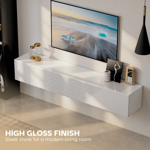 Floating TV Stand for TVs up to 75 Inch, 70.9" TV Cabinet, Entertainment Center with 2 Flip Doors – view 12