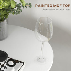 High Top Bar Table, Modern Round Dining Table with Painted Top and Steel Base, Bistro Table for 2 People – view 11