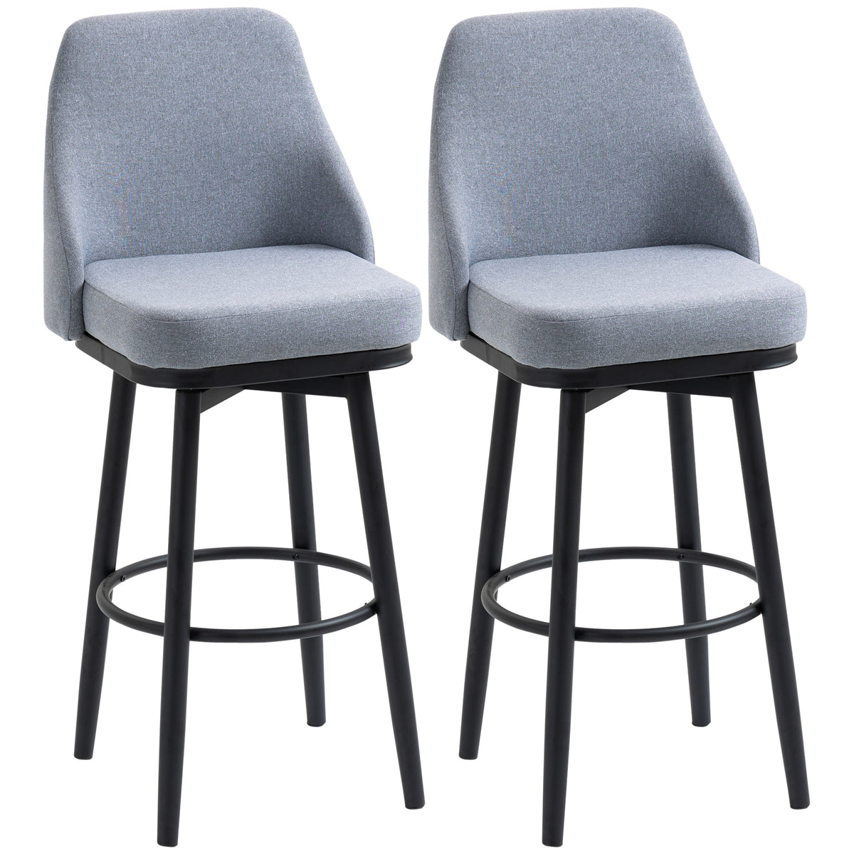 Extra Tall Bar Stools Set of 2, Modern 360° Swivel Barstools, Dining Room Chairs with Steel Legs Footrest – view 15