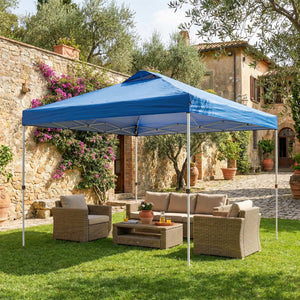 Pop Up Canopy Waterproof Canopy Tent with Carrying Bag for Parties Garden BBQs 9.8' x 9.8', Blue – view 7