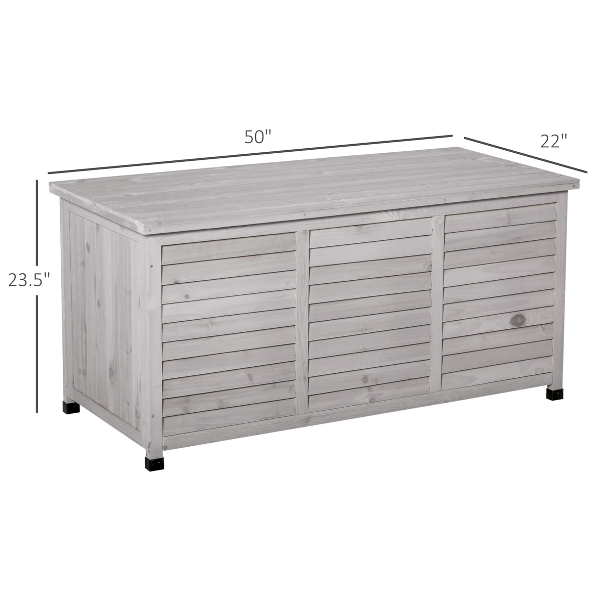 75 Gallon Wooden Storage Box patio Deck Box Bench, Garden Backyard Outdoor Storage Container with Aerating – view 3