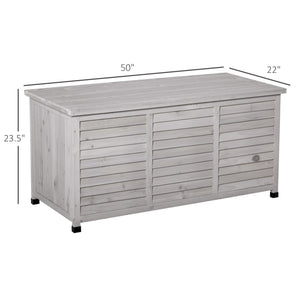 75 Gallon Wooden Storage Box patio Deck Box Bench, Garden Backyard Outdoor Storage Container with Aerating – view 3