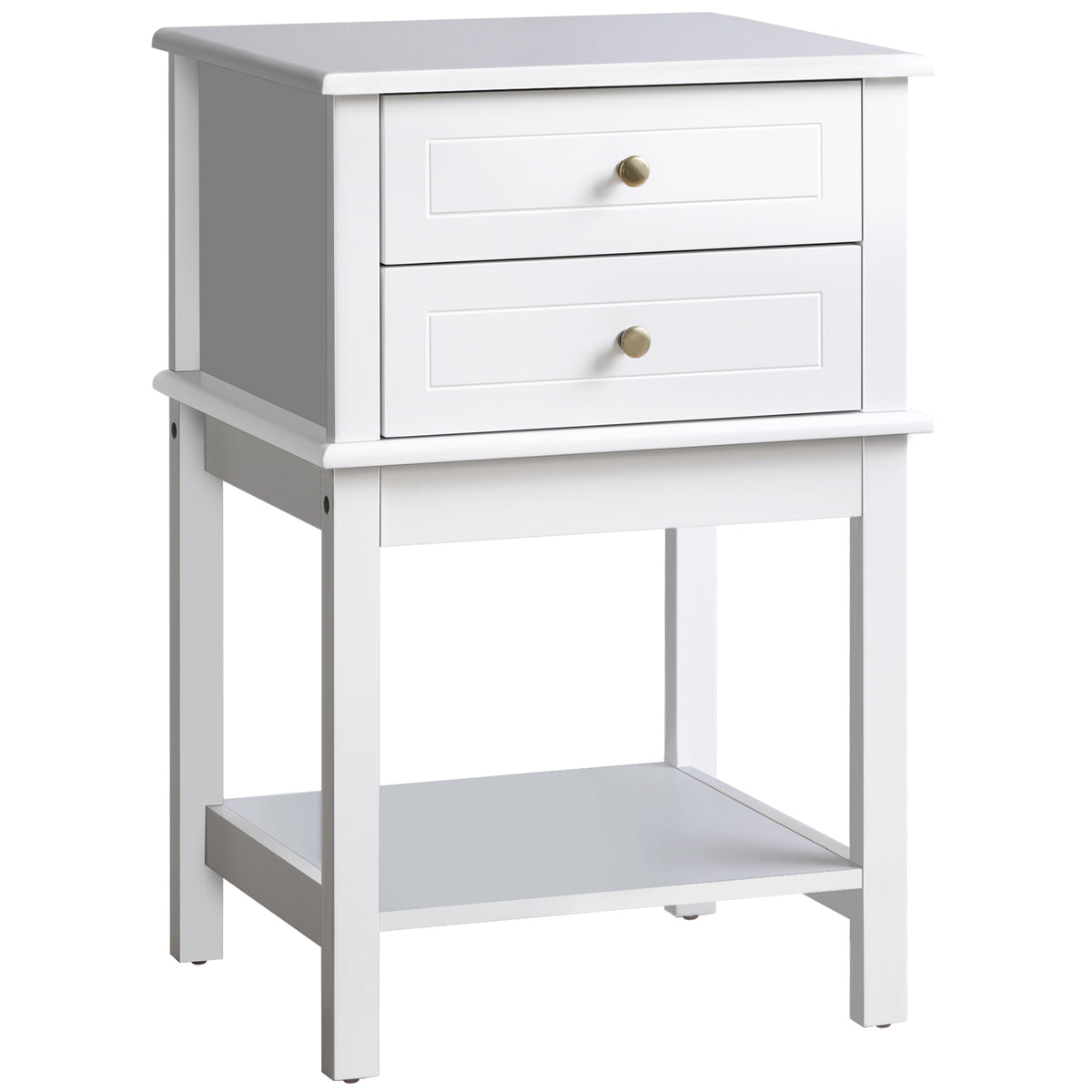 Modern Sofa Side Table, Accent End Table with Drawers and Storage Shelf – view 8