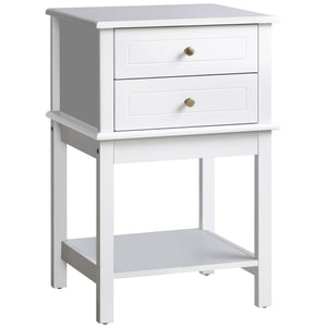 Modern Sofa Side Table, Accent End Table with Drawers and Storage Shelf – view 8