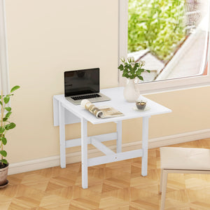 Solid Wood Kitchen Table, Farmhouse Drop Leaf Tables for Small Spaces, Folding Dining Table, Nature Wood