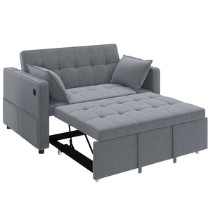 3‑in‑1 Convertible Sofa Bed, Pull Out Sleeper Sofa with USB Charging, Adjustable Backrest, Side Pockets – view 8