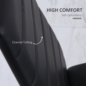 High Back Dining Chairs, Modern Upholstered PU Leather Accent Chairs with Metal Legs for Kitchen, Set of 4, Black