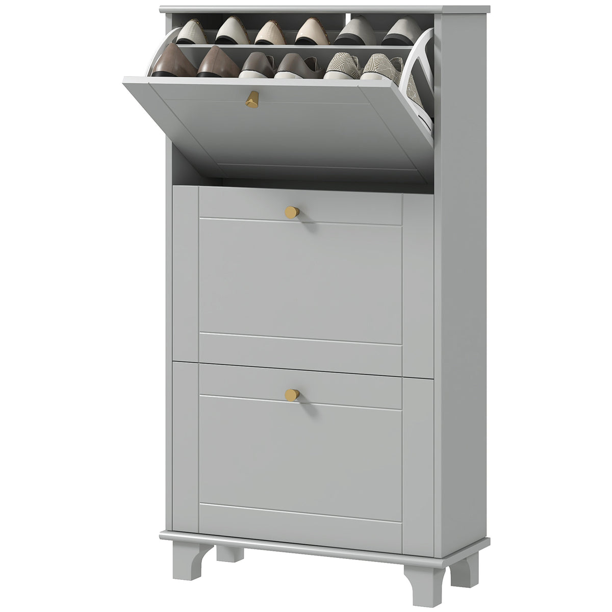 Narrow Shoe Storage with 3 Flip Drawers and Adjustable Shelves – view 8