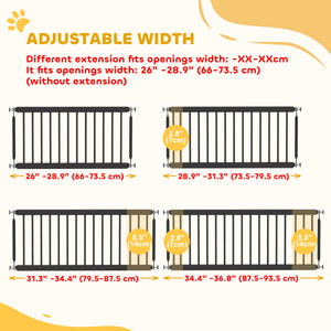 26"-37" Dog Gate, Adjustable Pet Gate, Fits 10" Tall with 2 Extension – view 18