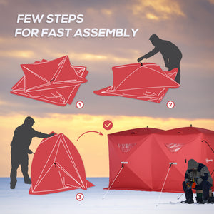 5-8 Person Pop-up Ice Fishing Shelter, Portable Ice Fishing Tent, Blue – view 18