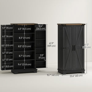 47" Kitchen Pantry Storage Cabinet, Farmhouse Kitchen Pantry Cabinet with Adjustable Shelves and Door – view 4