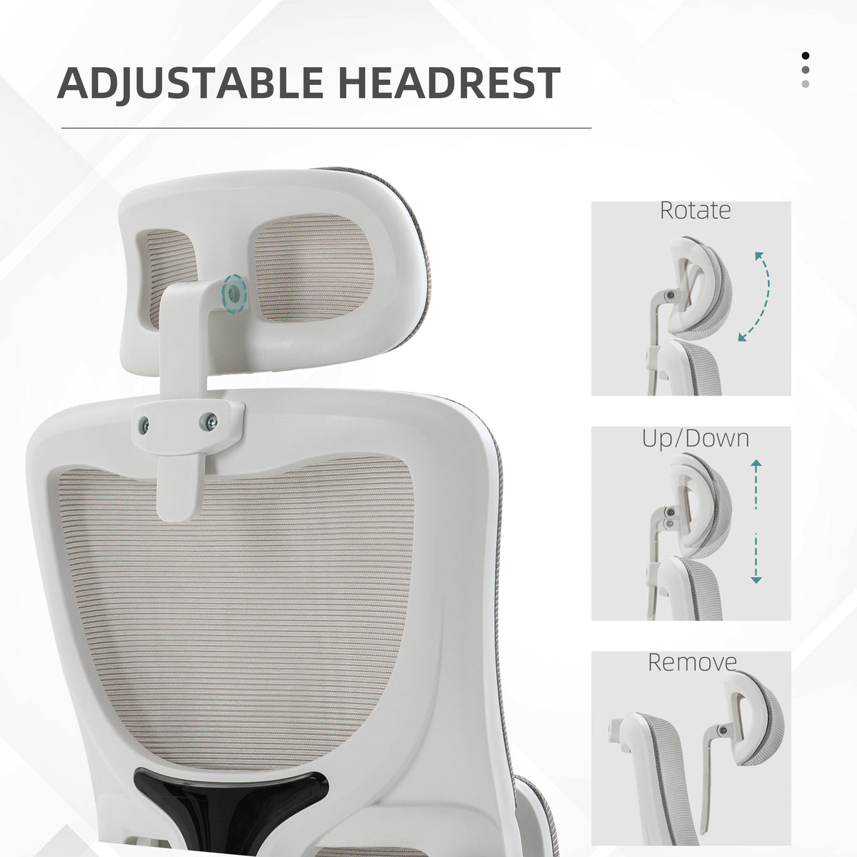 Ergonomic Office Chair, Mesh Computer Desk Chair with Adjustable Headrest, 4D Lumbar Support, Flip-up Arm – view 10