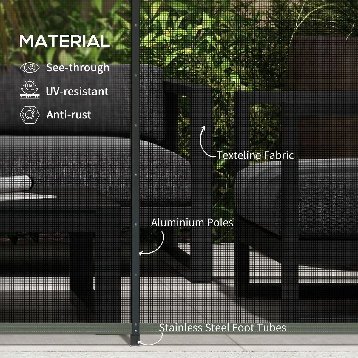 4-Panel Swimming Pool Fence, Aluminium Rustproof Pool Fencing, Overall Size 4' x 12', Black