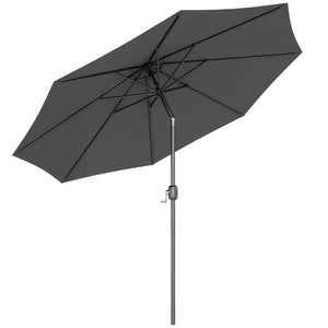 10' x 8' Round Market Umbrella, Patio Umbrella with Crank Handle and Tilt, Outdoor Parasol for Garden, Blue – view 15