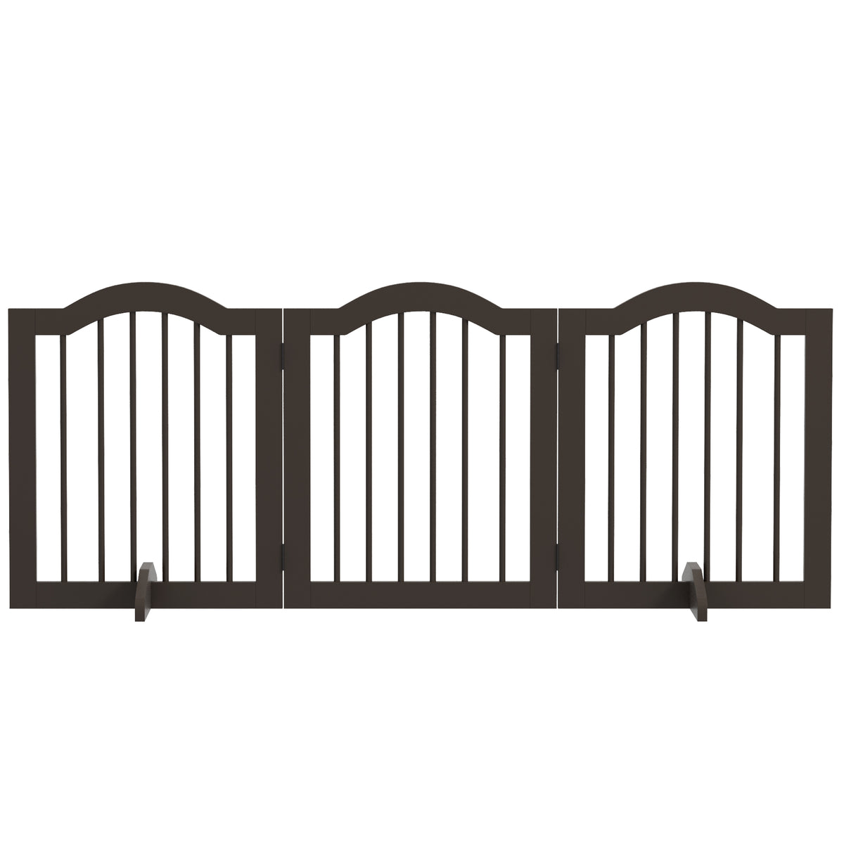 24"H Foldable Dog Gate, 3 Panels Freestanding Pet Gate Barriers Indoor with Support Feet – view 3