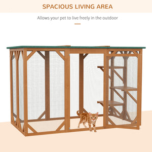71"L Catio Outdoor Cat Enclosure, Indoor Cat Cage, Pet House, Small Animal Hutch for 1-2 Rabbit, Kitten – view 20