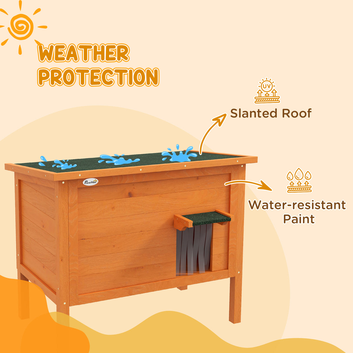Outdoor Insulated Cat House with Asphalt Roof, Removable Floor, for Cats, Small Animals