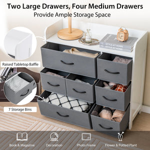 Fabric Dresser with 7 Drawers for Bedroom-White view 6