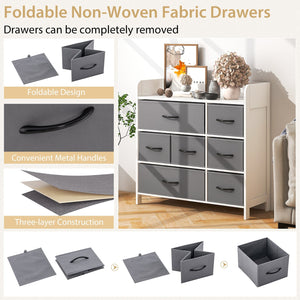 Fabric Dresser with 7 Drawers for Bedroom-White view 8