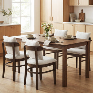 Fabric Upholstered Wood Dining Chairs Set of 2 with Removable Pillow-Gray view 6