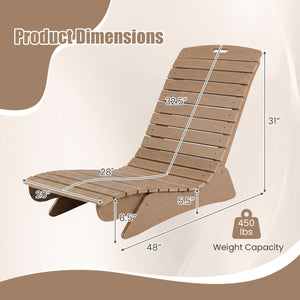 Fade-Resistant Outdoor Lounger with Contoured Shape for Deck Poolside-Brown view 4