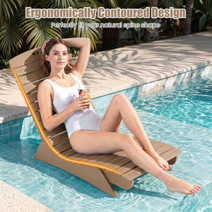 Fade-Resistant Outdoor Lounger with Contoured Shape for Deck Poolside-Brown view 5