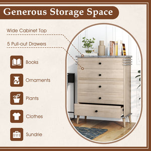 Farmhouse Chest Dresser of Drawers Tall Storage Organizer-Grey view 8