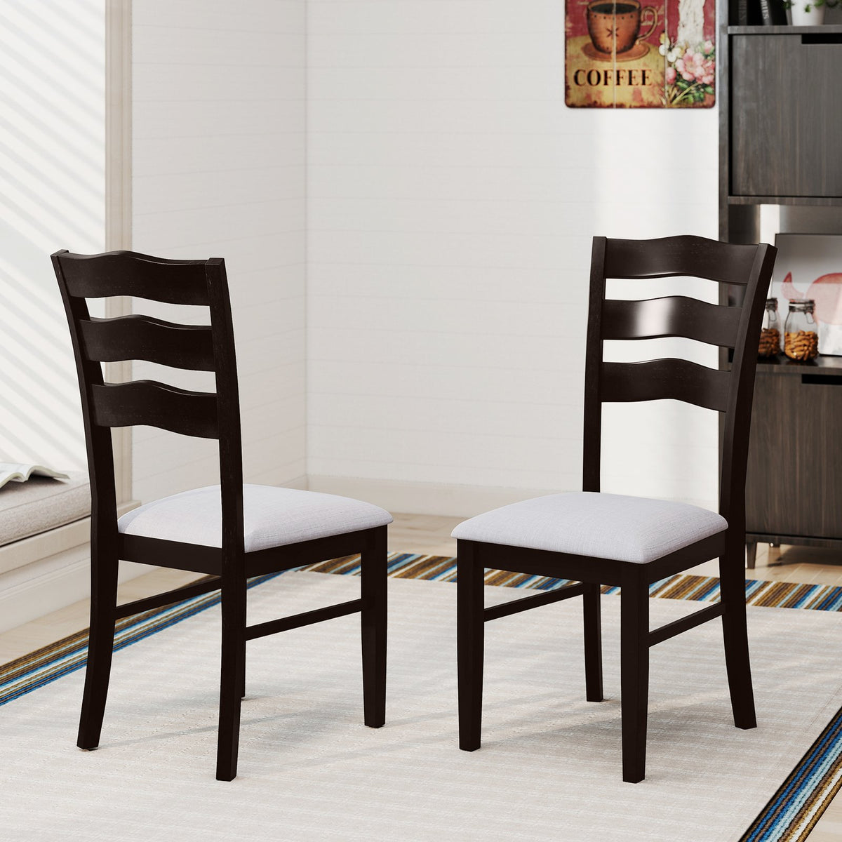Farmhouse Dining Chairs Set of 2 Modern Kitchen Chairs with Elegant Hollowed backrest-Gray view 3